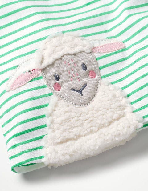 Farmyard Dress Set - Ecru/Jungle Green Lamb Farmyard Dress Set - Ecru/Jungle Green Lamb