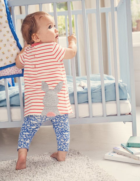 Farmyard Dress Set - Ecru/Jam Red Bunny Farmyard Dress Set - Ecru/Jam Red Bunny
