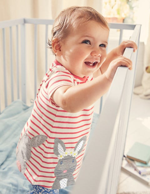 Farmyard Dress Set - Ecru/Jam Red Bunny Farmyard Dress Set - Ecru/Jam Red Bunny