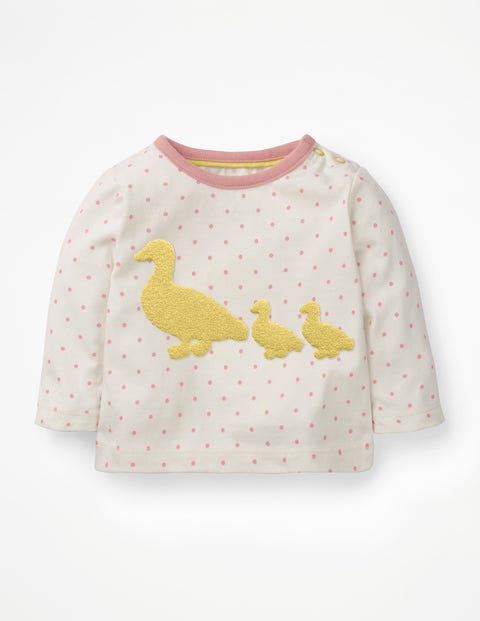 Farmyard Bouclé T-Shirt - Almond Blossom Pin Spot Duck Farmyard Bouclé T-Shirt - Almond Blossom Pin Spot Duck