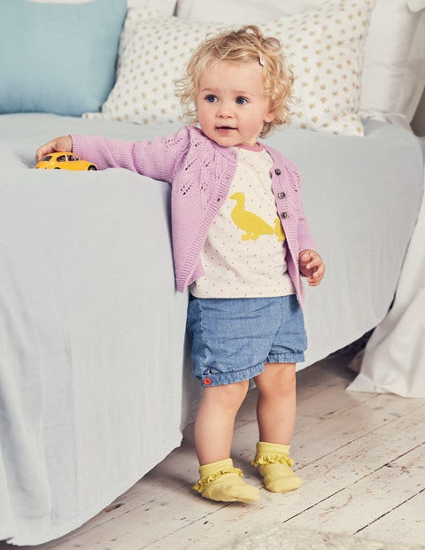 Farmyard Bouclé T-Shirt - Almond Blossom Pin Spot Duck Farmyard Bouclé T-Shirt - Almond Blossom Pin Spot Duck