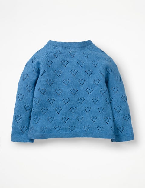 Lightweight Pointelle Cardigan - Elizabethan Blue Lightweight Pointelle Cardigan - Elizabethan Blue