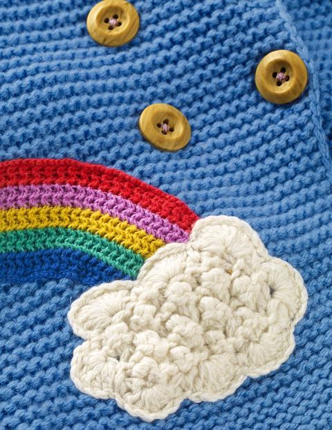 Strickjacke Mit Regenbogen - Elisabethanisches Blau, Regenbogen Strickjacke Mit Regenbogen - Elisabethanisches Blau, Regenbogen