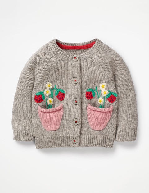 Fun Cardigan - Silver Marl Plants Fun Cardigan - Silver Marl Plants