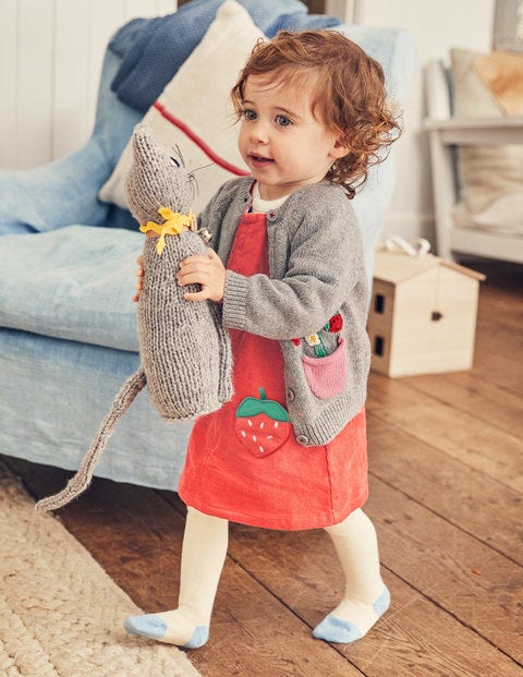 Fun Cardigan - Silver Marl Plants Fun Cardigan - Silver Marl Plants