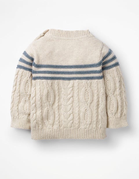 Fröhlicher Strickpullover - Ecru Meliert Fröhlicher Strickpullover - Ecru Meliert
