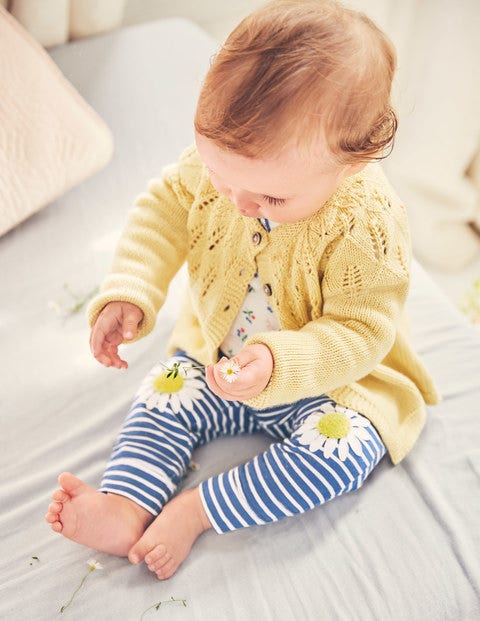 Fun Jersey Trousers - Ivory/Elizabethan Blue Daisies Fun Jersey Trousers - Ivory/Elizabethan Blue Daisies