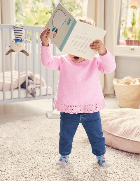 Frilly Broderie Sweatshirt - Parasol Pink Frilly Broderie Sweatshirt - Parasol Pink