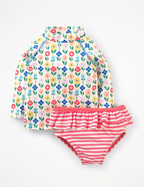 Rash Vest And Pant Set - Multi Baby Flower Patch Rash Vest And Pant Set - Multi Baby Flower Patch