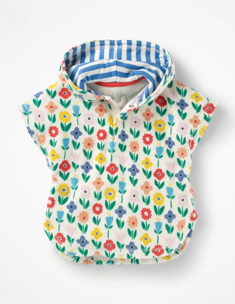 Towelling Throw-On - Multi Baby Flower Patch Towelling Throw-On - Multi Baby Flower Patch