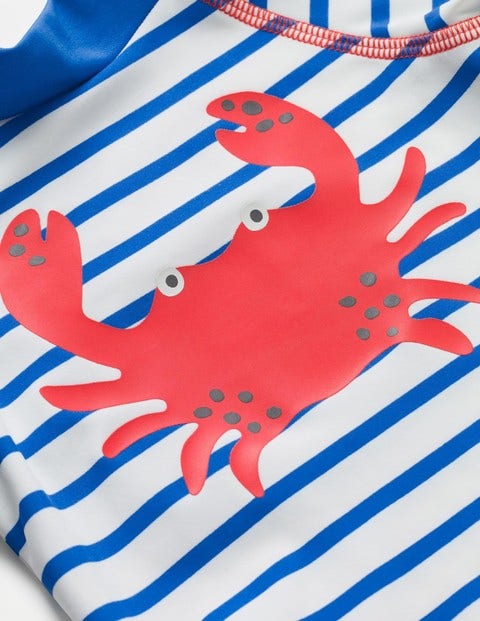 Rash Vest And Pant Set - Ivory/Pool Blue Crab Rash Vest And Pant Set - Ivory/Pool Blue Crab