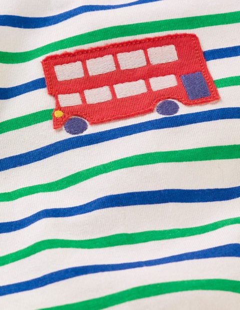 Stripy Transport T-Shirt - Duke Blue/Astro Green Bus Stripy Transport T-Shirt - Duke Blue/Astro Green Bus