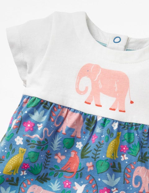 Animal Jersey Dress - Elizabethan Blue Indian Garden Animal Jersey Dress - Elizabethan Blue Indian Garden