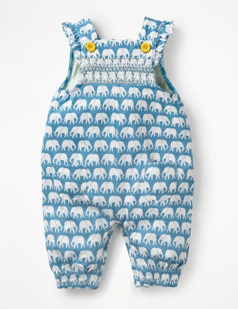 Smocked Jersey Overalls - Elizabethan Blue Ellies Smocked Jersey Overalls - Elizabethan Blue Ellies