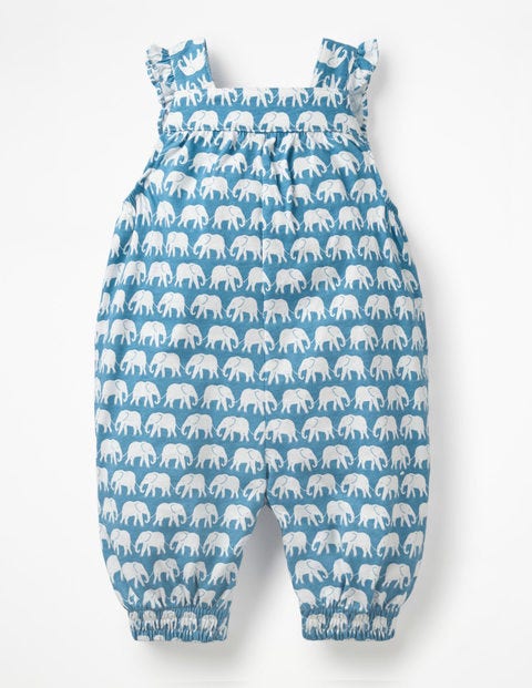 Smocked Jersey Overalls - Elizabethan Blue Ellies Smocked Jersey Overalls - Elizabethan Blue Ellies