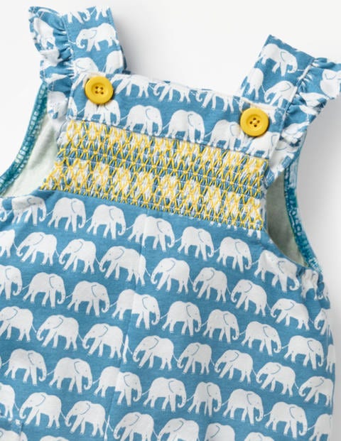 Smocked Jersey Overalls - Elizabethan Blue Ellies Smocked Jersey Overalls - Elizabethan Blue Ellies