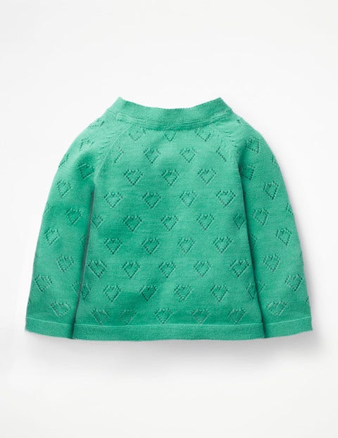 Lightweight Pointelle Cardigan - Jungle Green Lightweight Pointelle Cardigan - Jungle Green