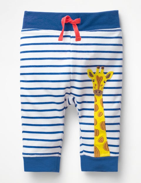 Pantalon À Empiècement Appliqué - Girafe blanc/bleu saphir Pantalon À Empiècement Appliqué - Girafe blanc/bleu saphir