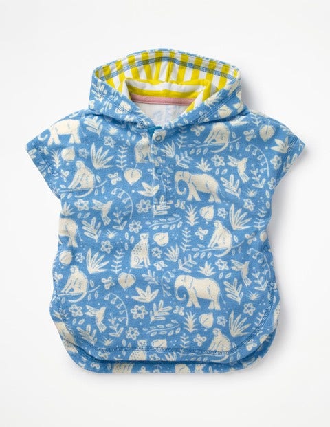Towelling Throw-On - Warm Blue Indian Garden Towelling Throw-On - Warm Blue Indian Garden