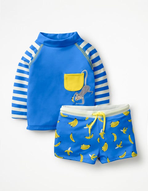 Rash Vest And Pant Set - Blue Oasis/Ivory Monkey Rash Vest And Pant Set - Blue Oasis/Ivory Monkey
