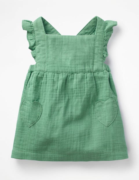 Ruffly Pinafore Dress - Patina Green Ruffly Pinafore Dress - Patina Green