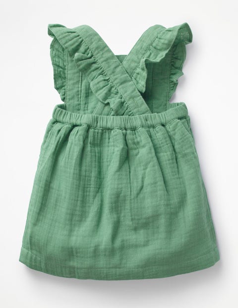 Ruffly Pinafore Dress - Patina Green Ruffly Pinafore Dress - Patina Green