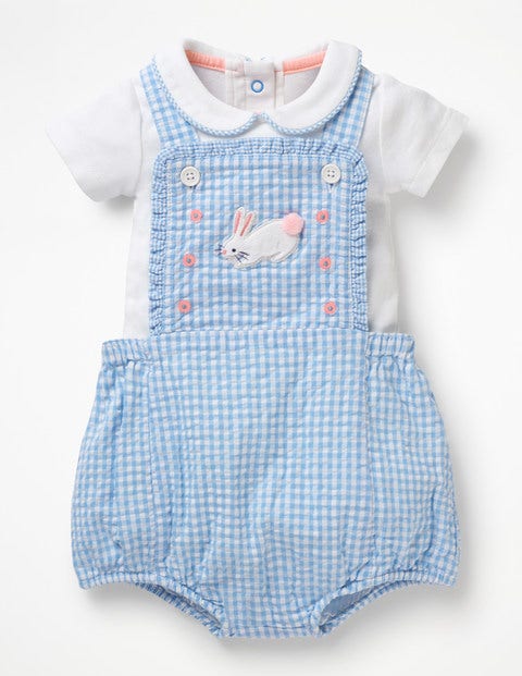 Gingham Romper And Body Set - Lake Blue Gingham Gingham Romper And Body Set - Lake Blue Gingham