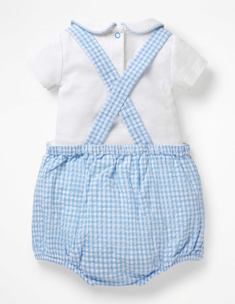 Gingham Romper And Body Set - Lake Blue Gingham Gingham Romper And Body Set - Lake Blue Gingham