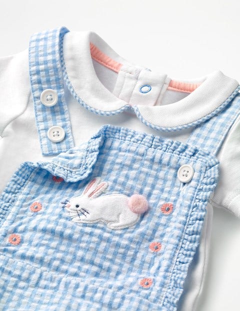 Gingham Romper And Body Set - Lake Blue Gingham Gingham Romper And Body Set - Lake Blue Gingham