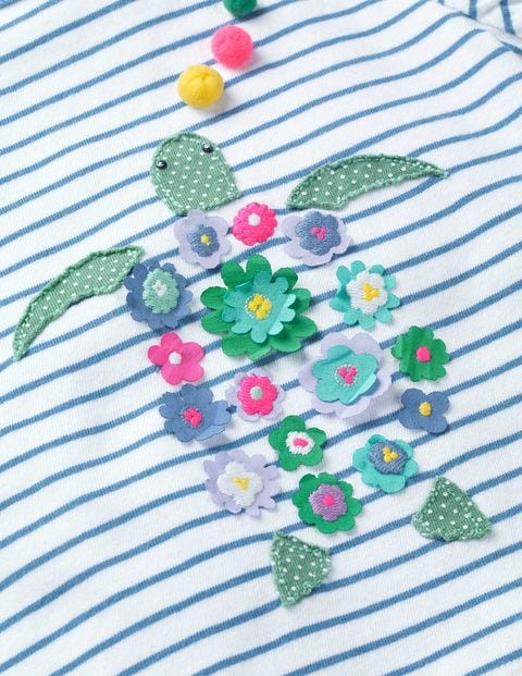 Fluttery Appliqué Play Set - White/Elizabethan Blue Turtle Fluttery Appliqué Play Set - White/Elizabethan Blue Turtle