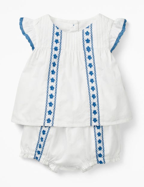 Sunny Days Woven Play Set - White Floral Embroidery Sunny Days Woven Play Set - White Floral Embroidery