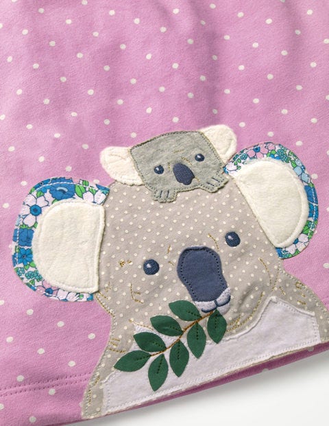 Kleid-Set Mit Großer Tierapplikation - Sonnenschirmrosa, Koalas Kleid-Set Mit Großer Tierapplikation - Sonnenschirmrosa, Koalas