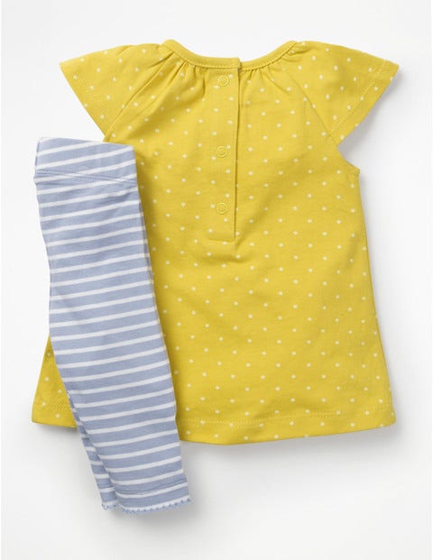 Big Animal Appliqué Dress Set - Mimosa Yellow Elephant Big Animal Appliqué Dress Set - Mimosa Yellow Elephant