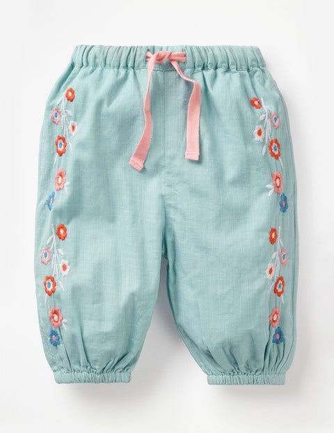 Detailed Woven Pants - Mineral Blue Embroidery Detailed Woven Pants - Mineral Blue Embroidery