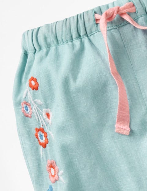 Detailed Woven Pants - Mineral Blue Embroidery Detailed Woven Pants - Mineral Blue Embroidery