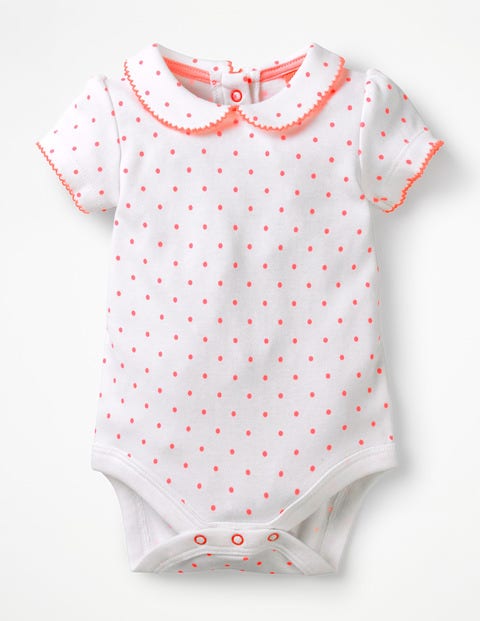 Detailed Collared Body - White/Bright Flamingo Spot Detailed Collared Body - White/Bright Flamingo Spot