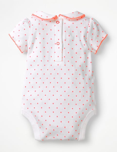 Detailed Collared Body - White/Bright Flamingo Spot Detailed Collared Body - White/Bright Flamingo Spot