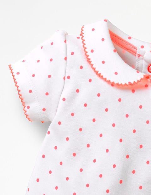Detailed Collared Body - White/Bright Flamingo Spot Detailed Collared Body - White/Bright Flamingo Spot