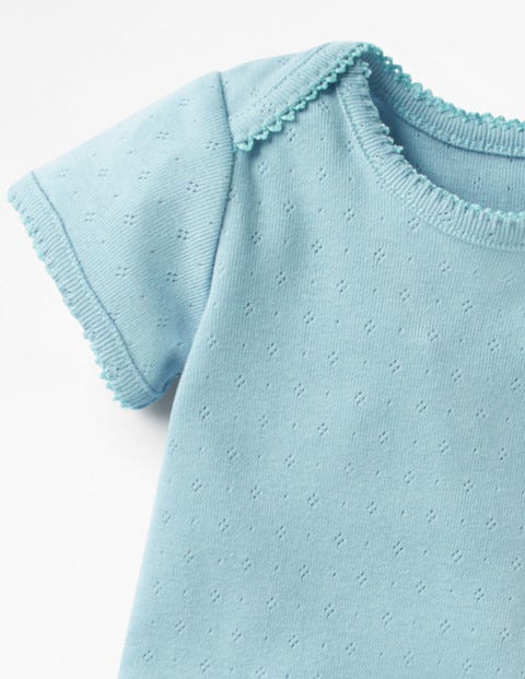 Sweet Pointelle Bodysuit - Mineral Blue Sweet Pointelle Bodysuit - Mineral Blue