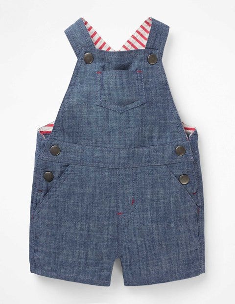 Short Woven Dungarees - Chambray Short Woven Dungarees - Chambray