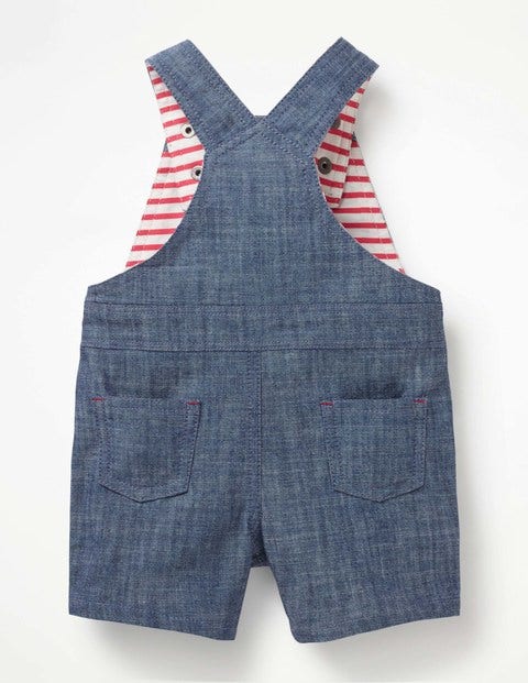Short Woven Dungarees - Chambray Short Woven Dungarees - Chambray