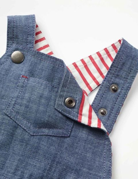 Short Woven Dungarees - Chambray Short Woven Dungarees - Chambray