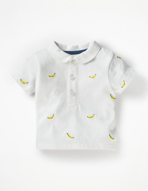 Embroidered Polo T-Shirt - White Monkey Embroidery Embroidered Polo T-Shirt - White Monkey Embroidery