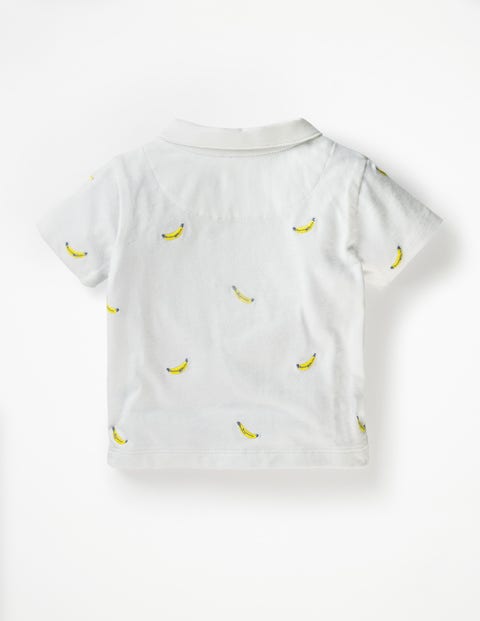Embroidered Polo T-Shirt - White Monkey Embroidery Embroidered Polo T-Shirt - White Monkey Embroidery