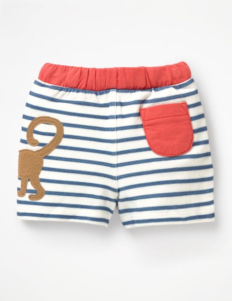 Fun Jersey Shorts - White/Lagoon Blue Monkey Fun Jersey Shorts - White/Lagoon Blue Monkey