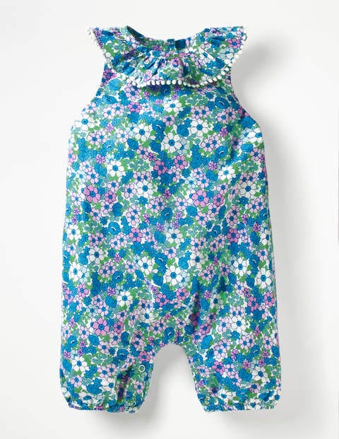 Frilly Collared Romper - Lilac Pink Forget-Me- Not Frilly Collared Romper - Lilac Pink Forget-Me- Not