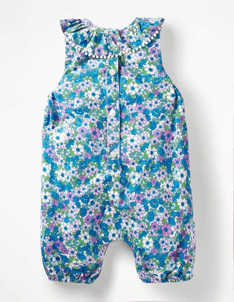 Frilly Collared Romper - Lilac Pink Forget-Me- Not Frilly Collared Romper - Lilac Pink Forget-Me- Not