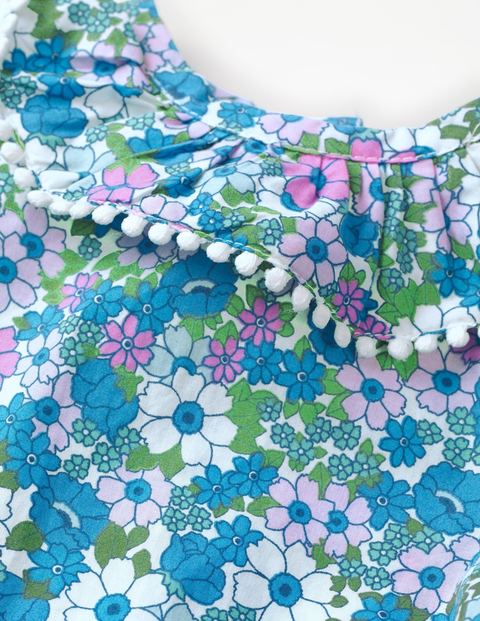 Frilly Collared Romper - Lilac Pink Forget-Me- Not Frilly Collared Romper - Lilac Pink Forget-Me- Not