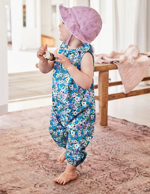 Frilly Collared Romper - Lilac Pink Forget-Me- Not Frilly Collared Romper - Lilac Pink Forget-Me- Not