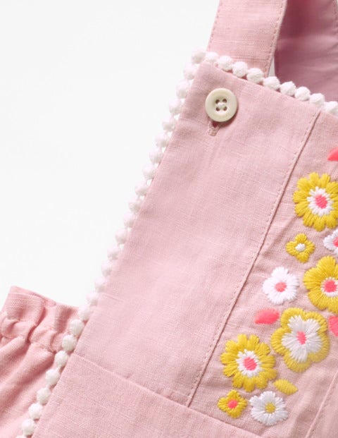 Floral Embroidered Romper - Chalk Pink Embroidery Floral Embroidered Romper - Chalk Pink Embroidery